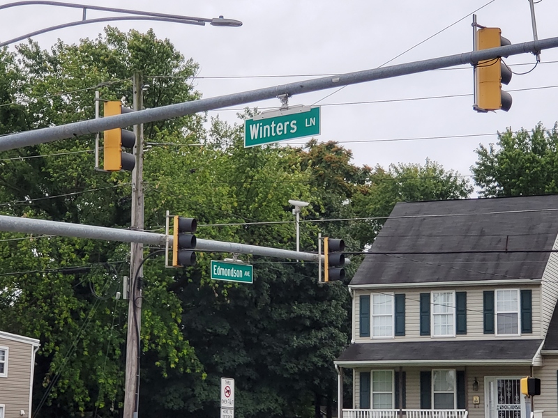 Intersection of Winters Lane and Edmondson Avenue